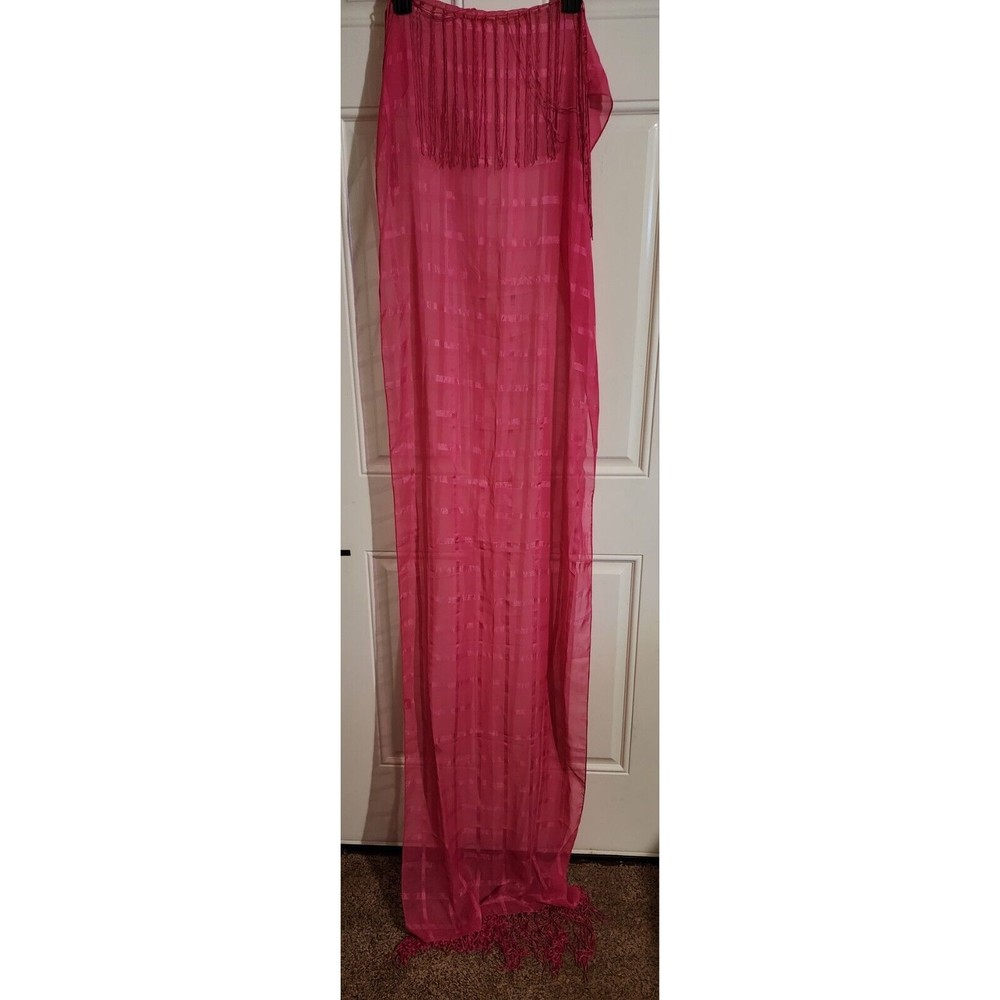 Pink Beautiful Simple Scarf Wrap With Fringed Edges